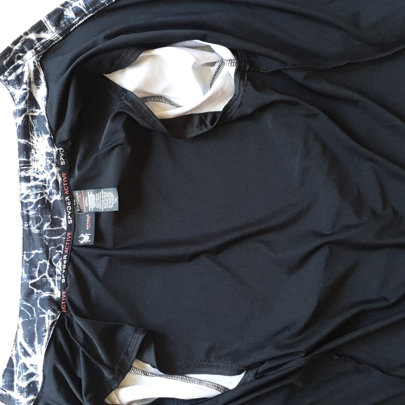 Spyder Active Wm's Lightweight Zip-Up Patterned Blk & Wh Jacket w/ Mock Neck SM - Picture 9 of 16